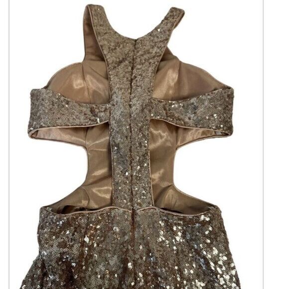 Rose Gold‎ Sequins Gown By Tiffany Designs, Backless Dress 6 Prom formal - Picture 7 of 10